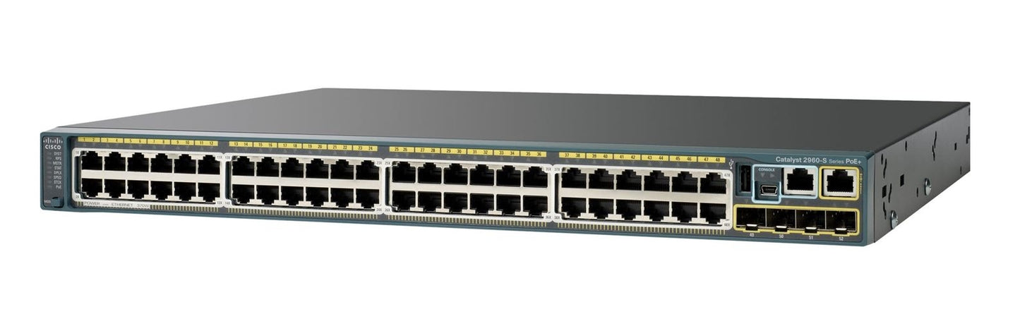 Cisco Catalyst C2960SF48TSL, Refurbished Managed L2 Fast Ethernet (10/100) Black 1U