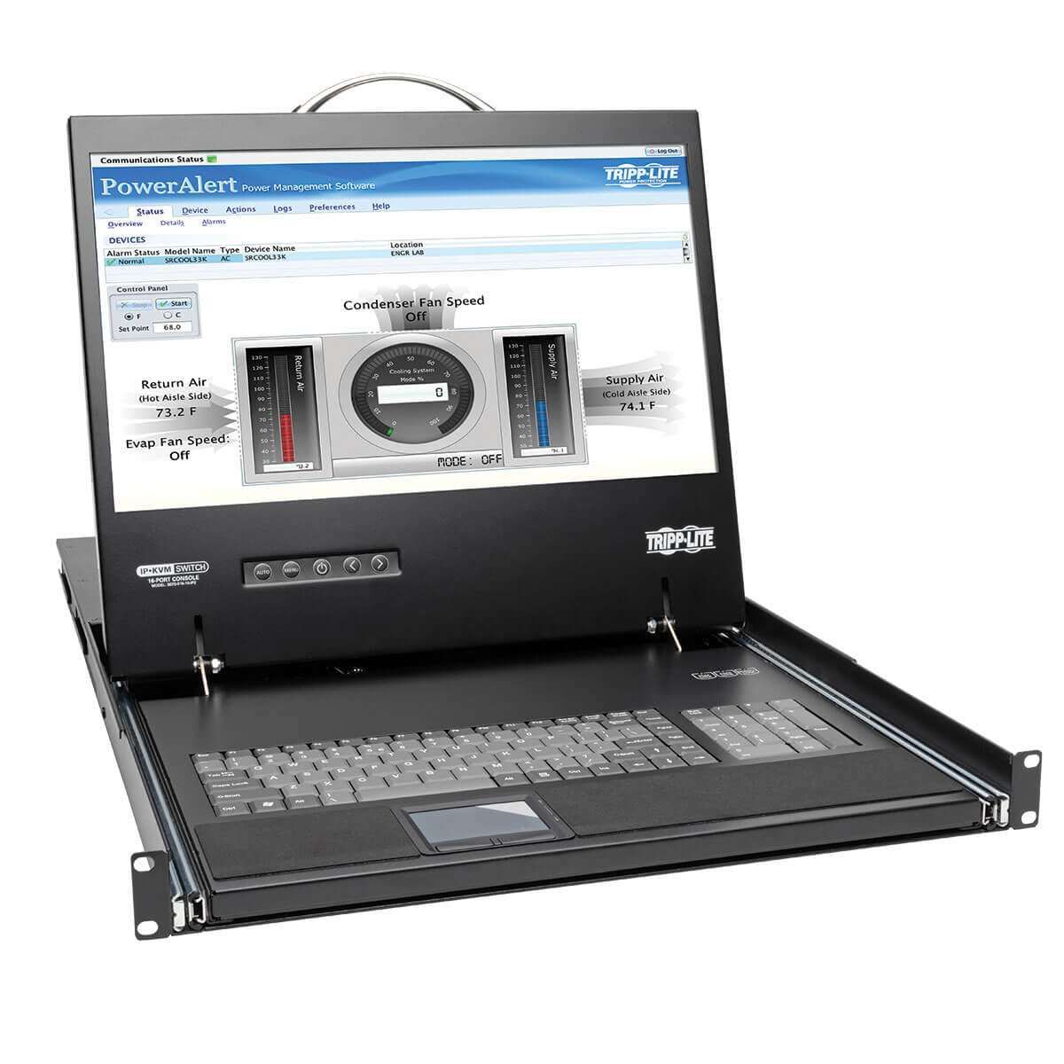 NETCOMMANDER 16-PORT CAT5 1U RACK-MOUNT CONSOLE KVM SWITCH, 2+1 USERS, 19 IN. LC