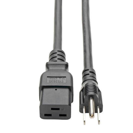 P034-008 - Tripp Lite 8FT POWER CORD ADAPTER CABLE 5-15P TO C19 HEAVY DUTY 15A 14AWG