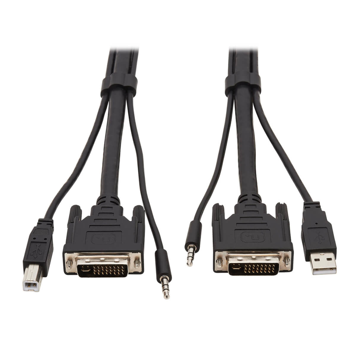 DVI KVM CABLE KIT, 3 IN 1 - DVI, USB, 3.5 MM AUDIO (3XM/3XM), 1080P, 10 FT., BLA