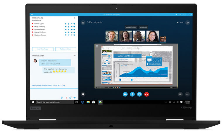 Lenovo ThinkPad X390 Yoga Hybrid (2-in-1) 13.3" Touchscreen Full HD 8th gen IntelÂ® Coreâ„¢ i5 8 GB DDR4-SDRAM 128 GB SSD Wi-Fi 5 (802.11ac) Windows 10 Pro Black