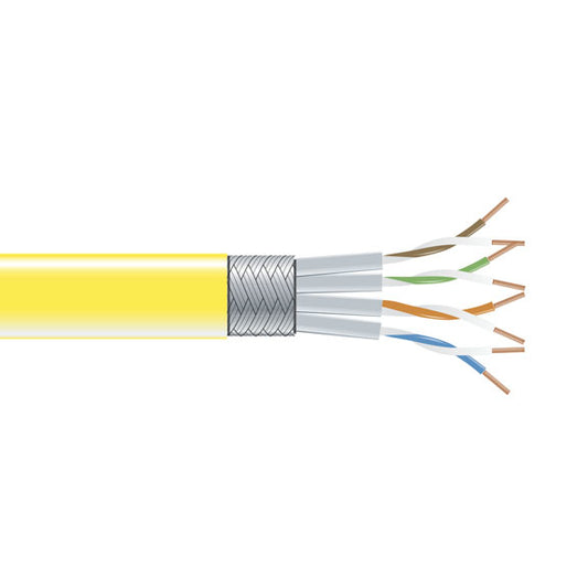 CAT6 250-MHZ STRANDED ETHERNET BULK CABLE - SHIELDED (S/FTP), CM PVC, YELLOW, 10