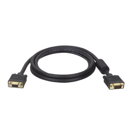 10FT VGA COAX MONITOR EXTENSION CABLE WITH RGB HIGH RESOLUTION HD15 M/F 10 FT