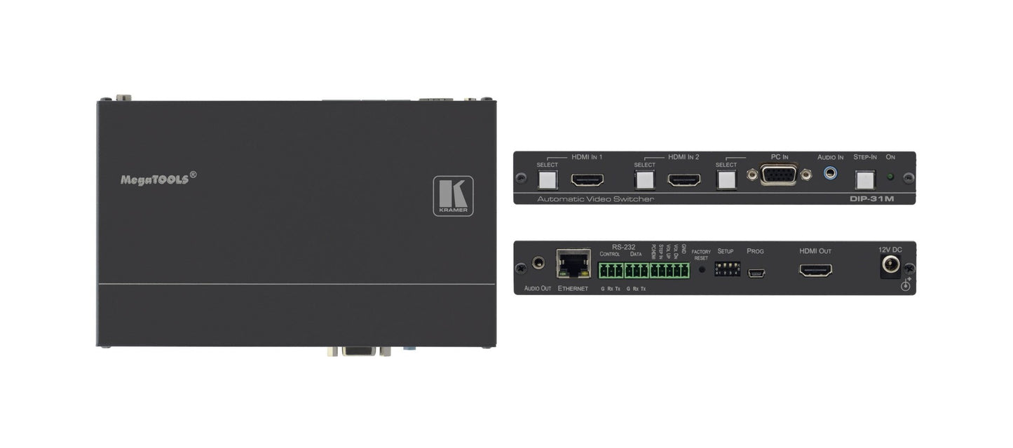 20-8035801290 - Kramer Electronics DIP-31 IS A HIGH-PERFORMANCE MULTI-FORMAT SWITCHER OF 4K VIDEO SIGNALS. OFFERING
