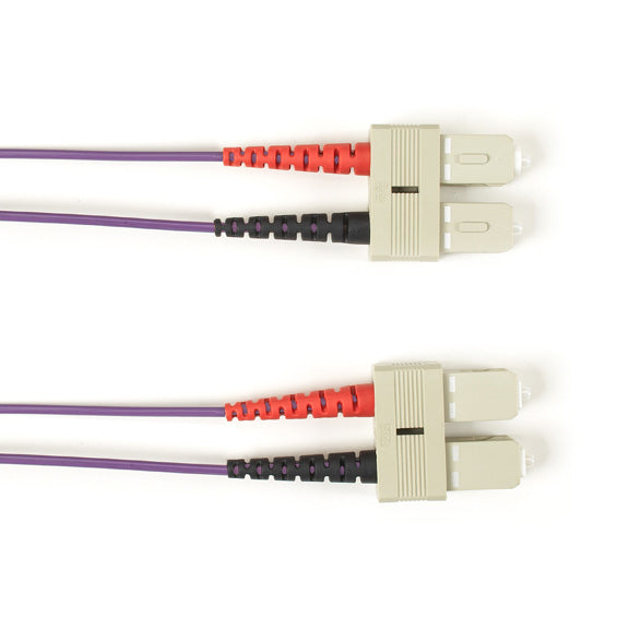 OM1 62.5/125 MULTIMODE FIBER OPTIC PATCH CABLE - OFNR PVC, SC TO SC, PURPLE, 2-M