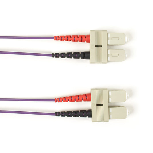 OM1 62.5/125 MULTIMODE FIBER OPTIC PATCH CABLE - OFNR PVC, SC TO SC, PURPLE, 2-M