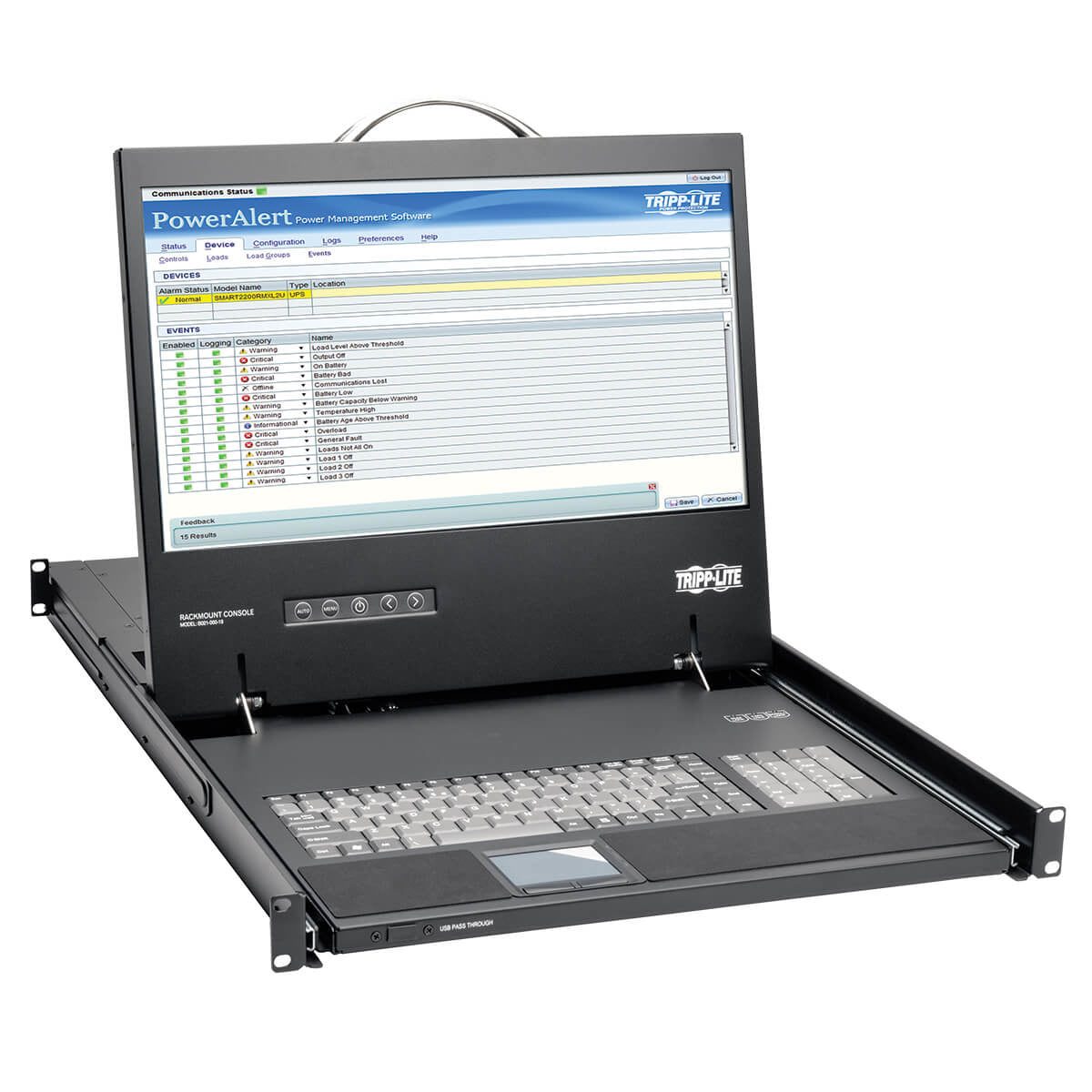 RACK CONSOLE KVM W/ 19INCH LCD, DVI OR VGA ADAPTER 1U