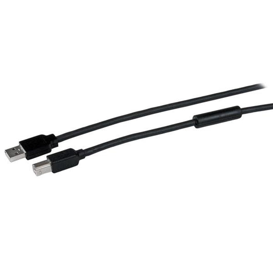 StarTech.com 15m USB 2.0, M/M USB cable 590.6" (15 m) USB A USB B Aluminum, Black