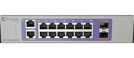 Extreme networks 220-12T-10GE2 Managed L2/L3 Gigabit Ethernet (10/100/1000) 1U Bronze, Purple