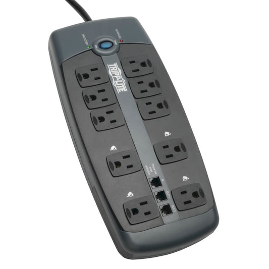 Tripp Lite TLP1008TEL surge protector Black 10 AC outlet(s) 120 V 94.5" (2.4 m)