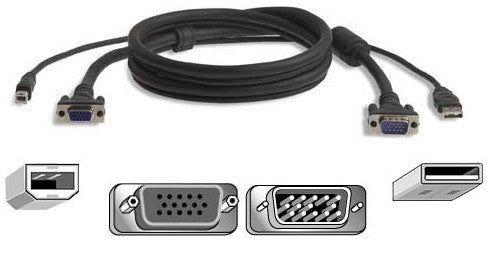 Belkin Cable Kit KVM OmniView USB Serie Pro Plus KVM cable 180" (4.57 m) Black