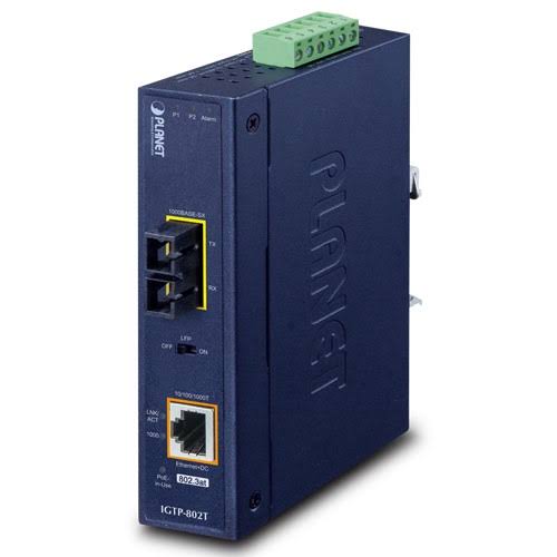 IGTP-802T - Planet Industrial Gigabit PoE+ Media Converter