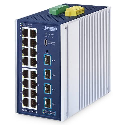 IGS-4215-16T4X - Planet Industrial L2/L4 16-Port Managed IGS-4215-16T4 Switch