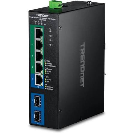 TI-PG743BI - TRENDnet 4-Port Gigabit PoE+ 2-Port SFP Industrial Managed Switch