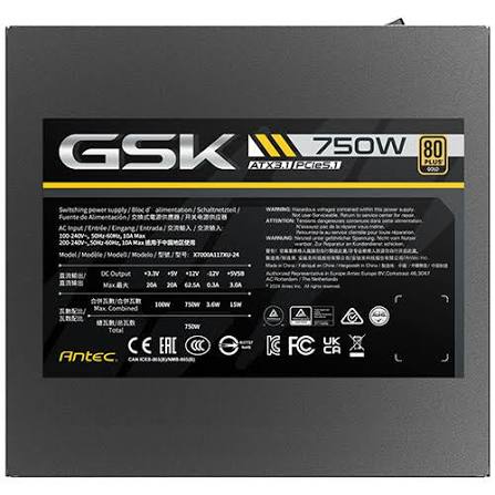 GSK750 - Antec 750W 80 Plus Gold Fully Modular ATX Power Supply