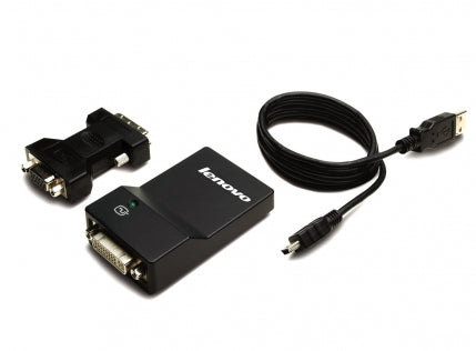 Lenovo USB 3.0 - DVI/VGA USB graphics adapter 2048 x 1152 pixels Black