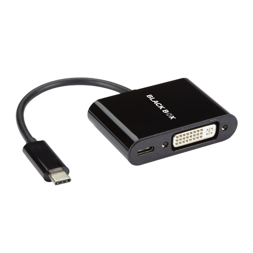 VA-USBC31-DVIC - Black Box USB-C ADAPTER - USB-C TO DVI ADAPTER WITH POWER DELIVERY, 1080P @ 60HZ, 60W (20V