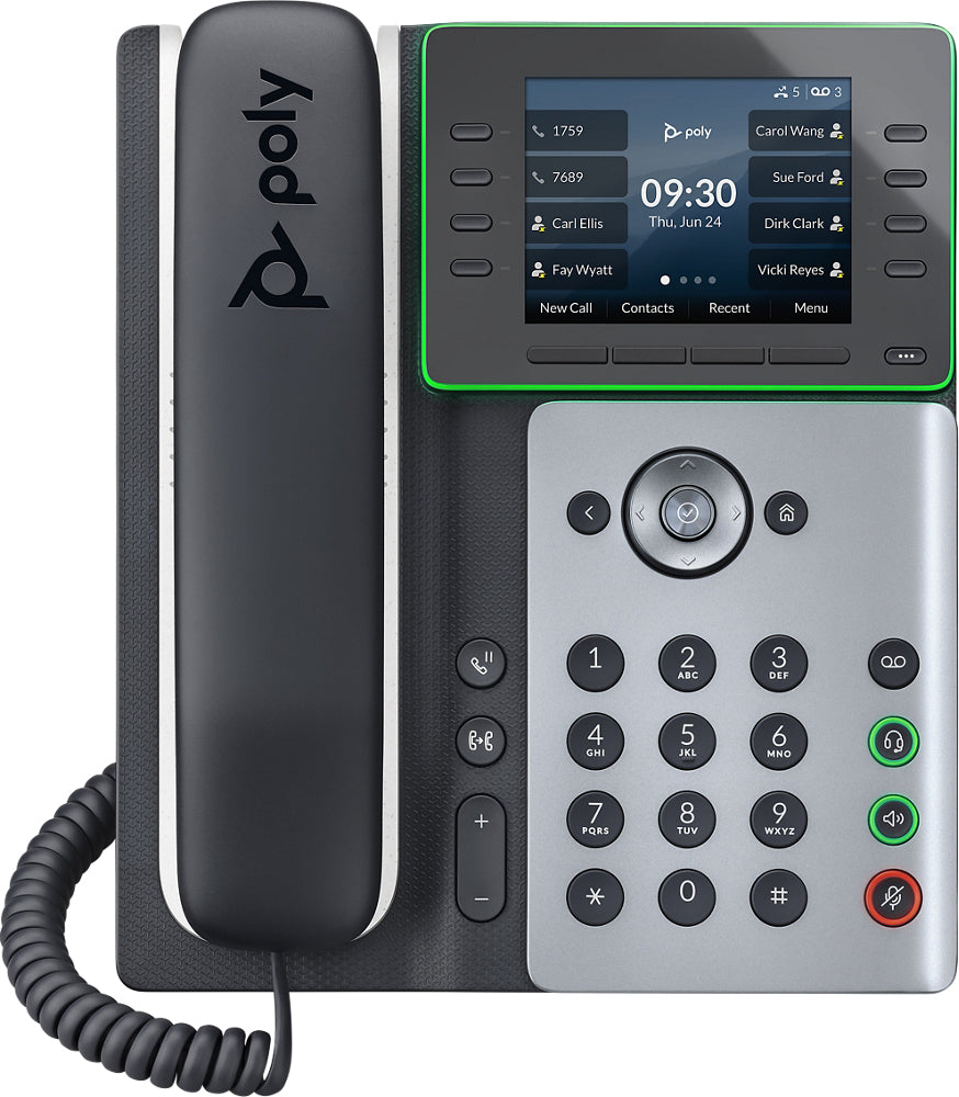 POLY Edge E300 IP phone Black, Silver 8 lines LCD