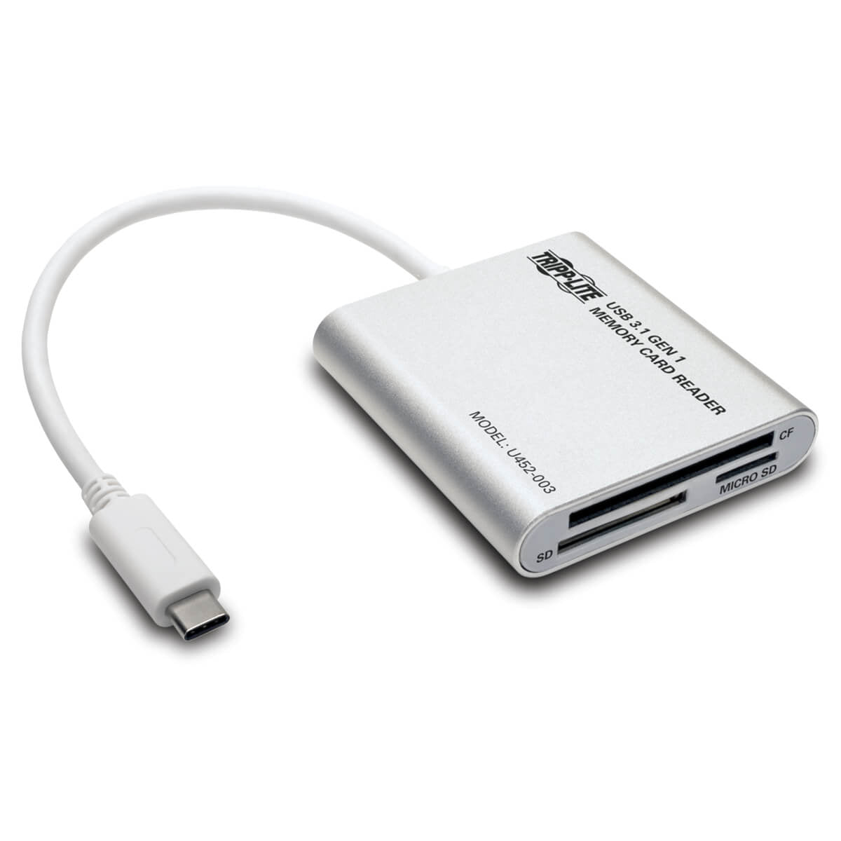 U452-003 - Tripp Lite USB 3.1 GEN 1 USB TYPE-C (USB-C) MULTI-DRIVE SMART-CARD FLASH-MEMORY MEDIA READER