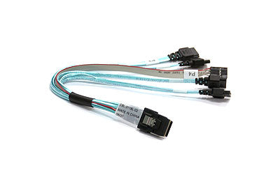 Supermicro IPASS -> 4 , 23-cm SATA cable 9.06" (0.23 m) Blue