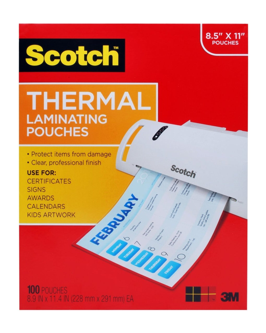 TP3854-100 - 3M THERMAL POUCHES LETTER SIZE 3 MIL THICK