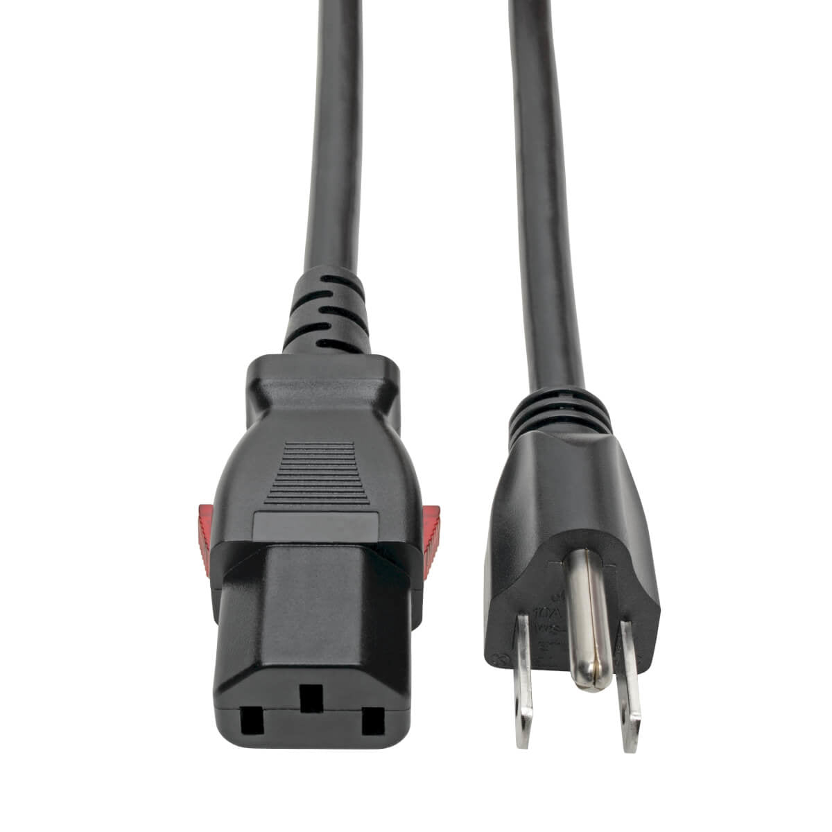 NEMA 5-15P TO C13 COMPUTER POWER CORD, LOCKING C13 CONNECTOR - 10A, 125V, 18 AWG