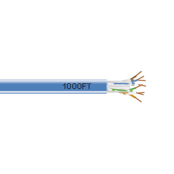 CAT6 550-MHZ SOLID ETHERNET BULK CABLE - UNSHIELDED (UTP), CMR PVC, BLUE, 1000-F