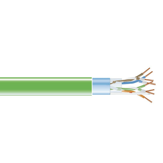 CAT5E 350-MHZ SOLID ETHERNET BULK CABLE - SHIELDED (F/UTP), CMR PVC, GREEN, 1000