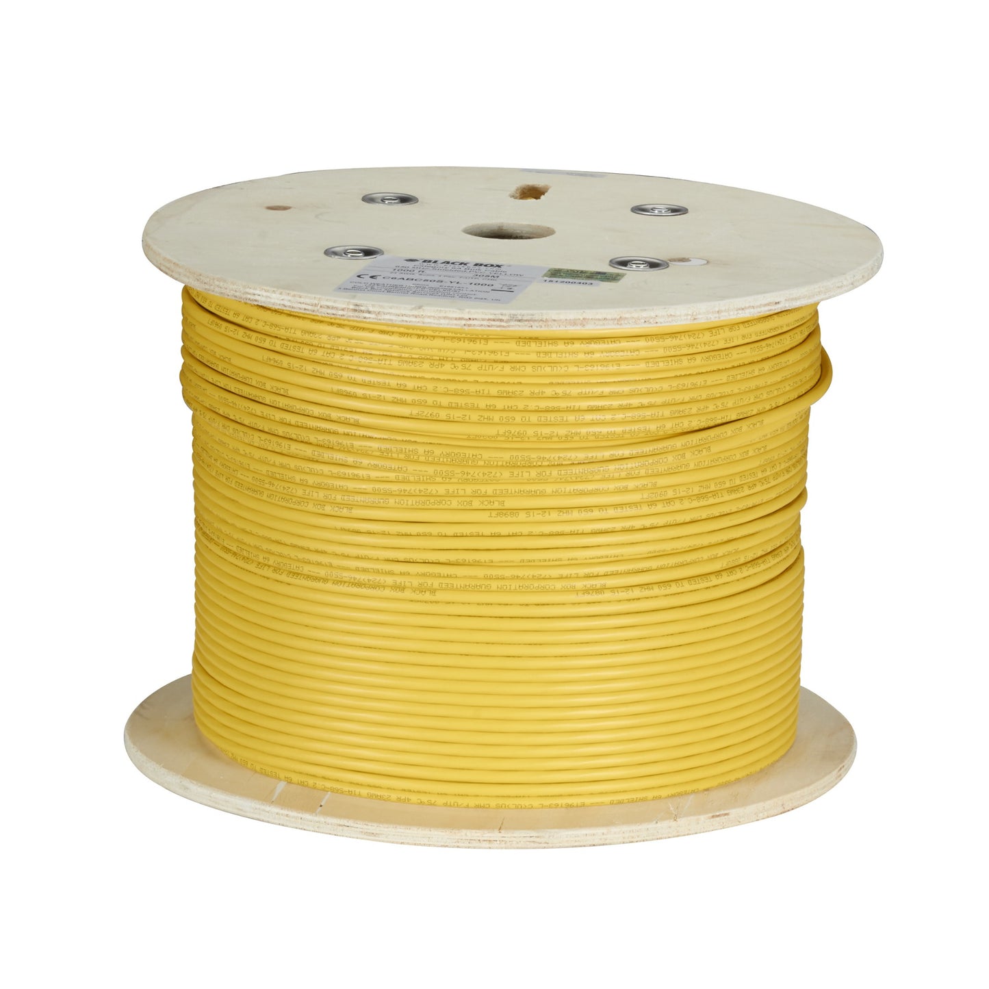 CAT6A 650-MHZ STRANDED ETHERNET BULK CABLE - SHIELDED (S/FTP), CM PVC, POE, YELL