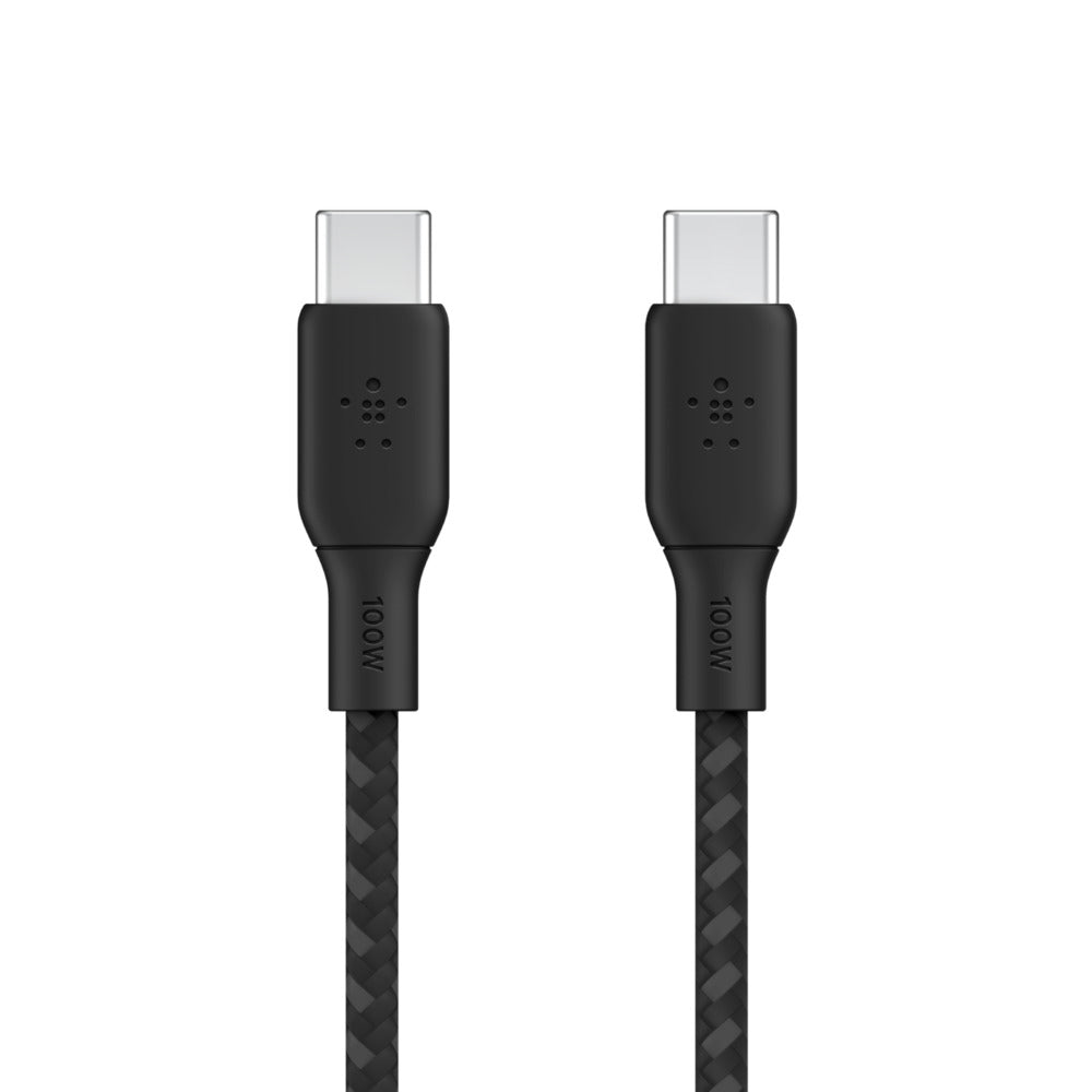 CAB014BT2MBK - Belkin 100W BRAIDED USB-C BRAIDED CABLE, BLACK, 2M