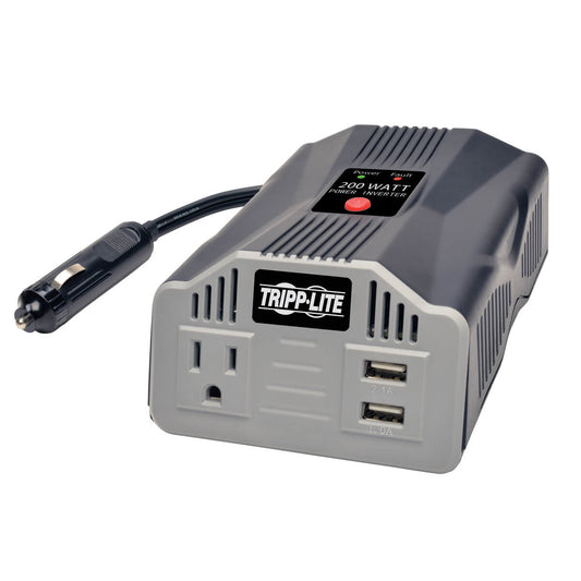 200W POWERVERTER ULTRA-COMPACT CAR INVERTER WITH OUTLET AND 2 USB CHARGING PORTS