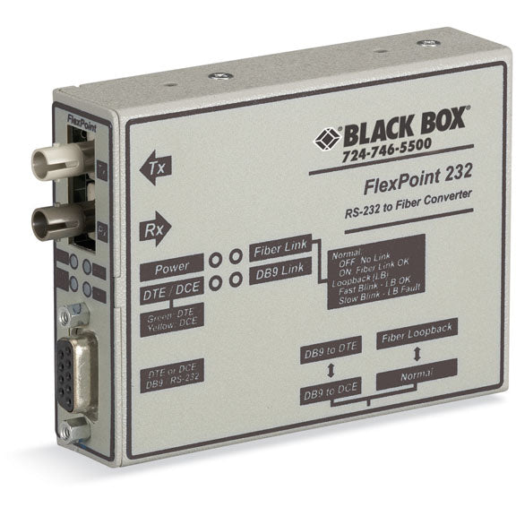 ASYNC RS232 EXTENDER OVER FIBER - DB9 FEMALE TO ST MULTIMODE, 2.5 KM, GSA, TAA