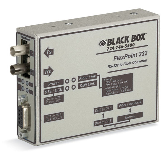 ASYNC RS232 EXTENDER OVER FIBER - DB9 FEMALE TO ST MULTIMODE, 2.5 KM, GSA, TAA