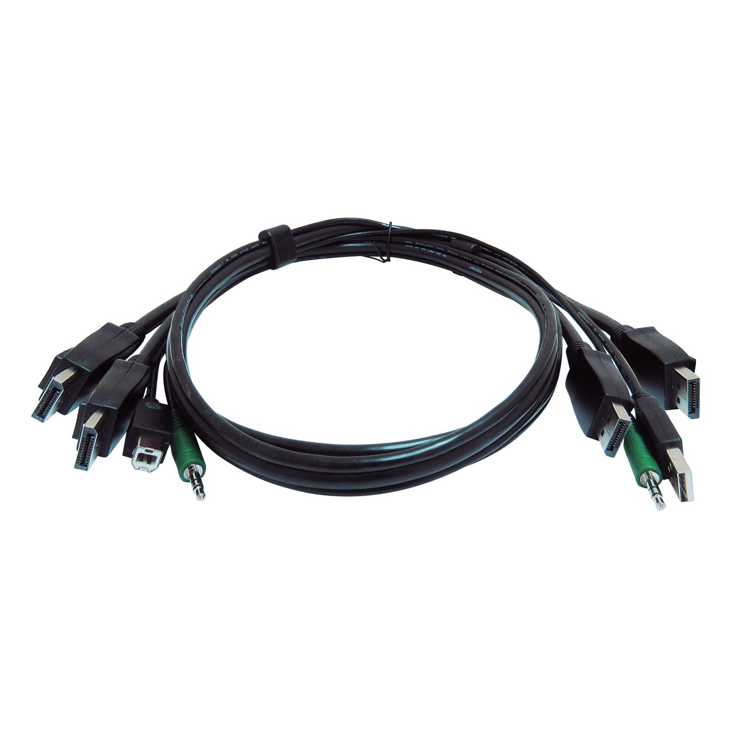 SECURE KVM CABLE - EACH END (1) USB, (2) DISPLAYPORT, (1) 3.5MM AUDIO, TAA COMPL