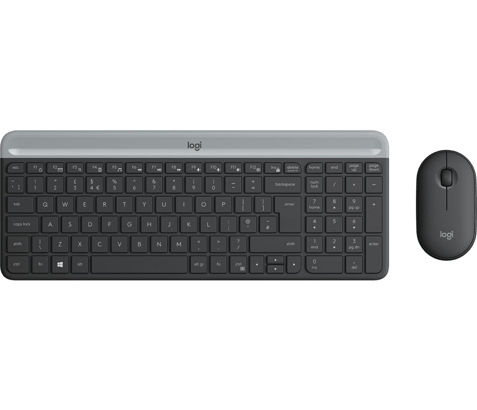 Logitech Slim Wireless Combo MK470 keyboard Mouse included RF Wireless Graphite