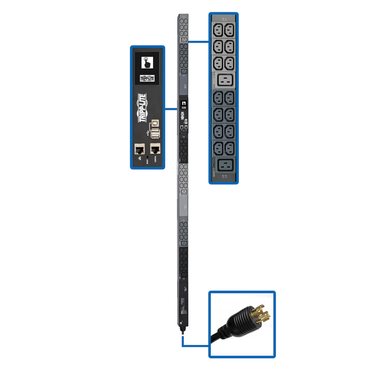 Tripp Lite PDU3EVN6L1520 power distribution unit (PDU) 48 AC outlet(s) 0U Black, Gray