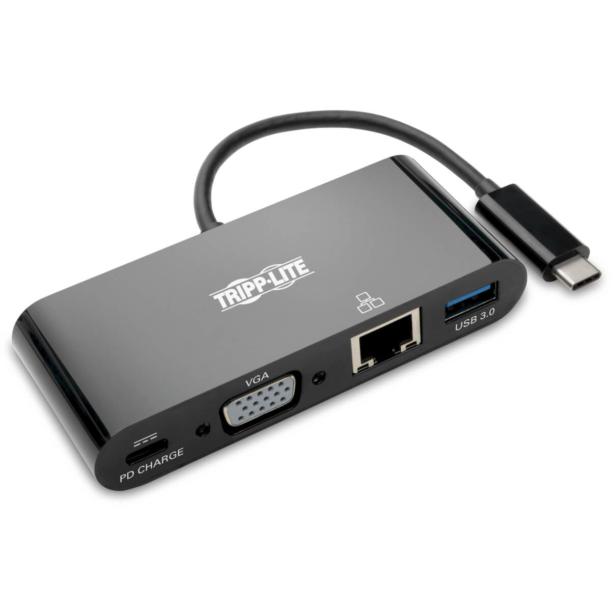 USB C TO VGA EXTERNAL VIDEO ADAPTER WITH USB-A HUB, USB-C PD CHARGING & GIGABIT