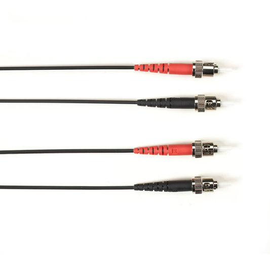 OM1 62.5/125 MULTIMODE FIBER OPTIC PATCH CABLE - OFNR PVC, ST TO ST, BLACK, 30-M