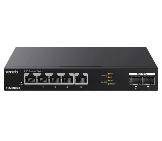 TEM2007X - Tenda Inc 5-Port 2.5g Switch 2 10g SFP