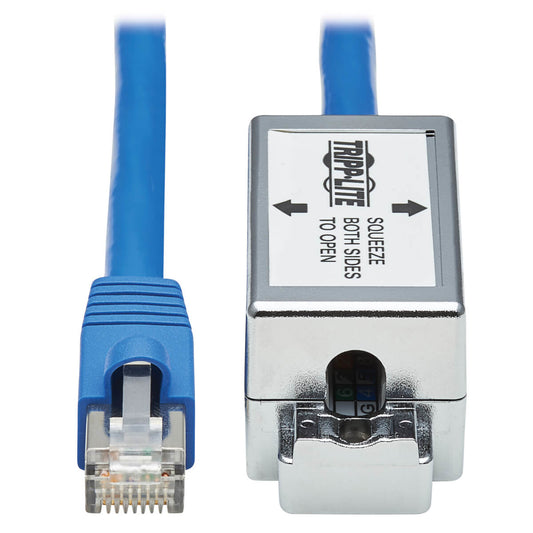 Tripp Lite N237A-P18N-WHSH networking cable Blue 18" (0.457 m) Cat6a F/UTP (FTP)