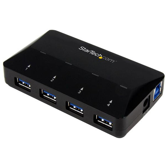 StarTech.com ST53004U1C interface hub USB 3.2 Gen 1 (3.1 Gen 1) Type-B 5000 Mbit/s Black