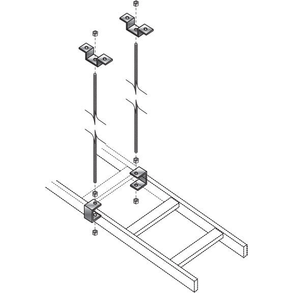 Compartment Rack For Threaded Rod LADDER RACK THREADED ROD - 5/8