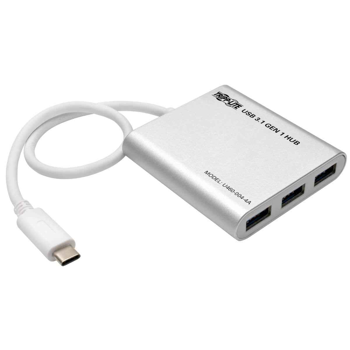 U460-004-4A - Tripp Lite 4-PORT USB 3.1 GEN 1 PORTABLE HUB - USB TYPE-C (USB-C) TO (X4) USB-A, ALUMINUM