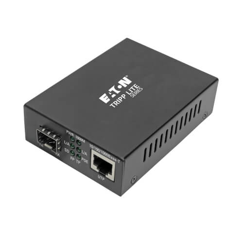 N785P01SFP - Tripp Lite Gigabit SFP Fiber to Ethernet Media Converter POE+ 10/100/1000 Mbps
