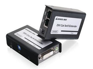 GVE250 - iogear DVI-D CAT 5E/6 EXTENDER WITH STEREO AUDIO. EXTEND YOUR DVI-D AUDIO / VIDEO SIGNA