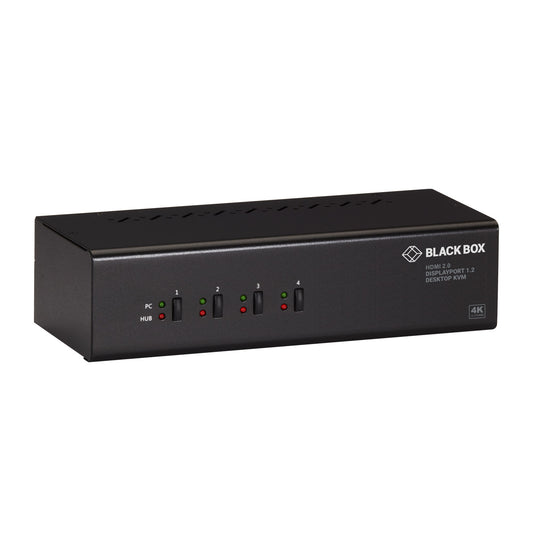 KVM SWITCH - 4-PORT, DUAL-MONITOR, MIXED DISPLAYPORT 1.2 AND HDMI 2.0, 4K 60HZ,