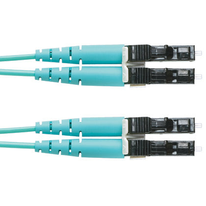 Panduit FZ2ERLNLNSNM050 fiber optic cable 1968.5" (50 m) LC OFNR OM4 Black, Turquoise