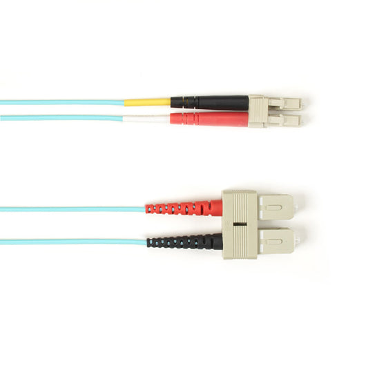 Black Box FOCMR50-002M-SCLC-AQ fiber optic cable 78.7" (2 m) 2x SC 2x LC OFNR OM2 Aqua color