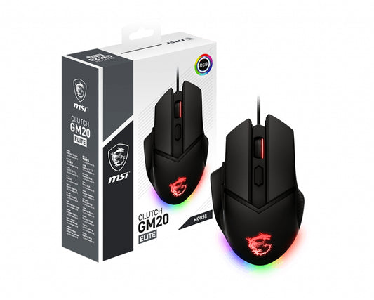 MSI CLUTCHGM20ELITE mouse Right-hand USB Type-A Optical 6400 DPI