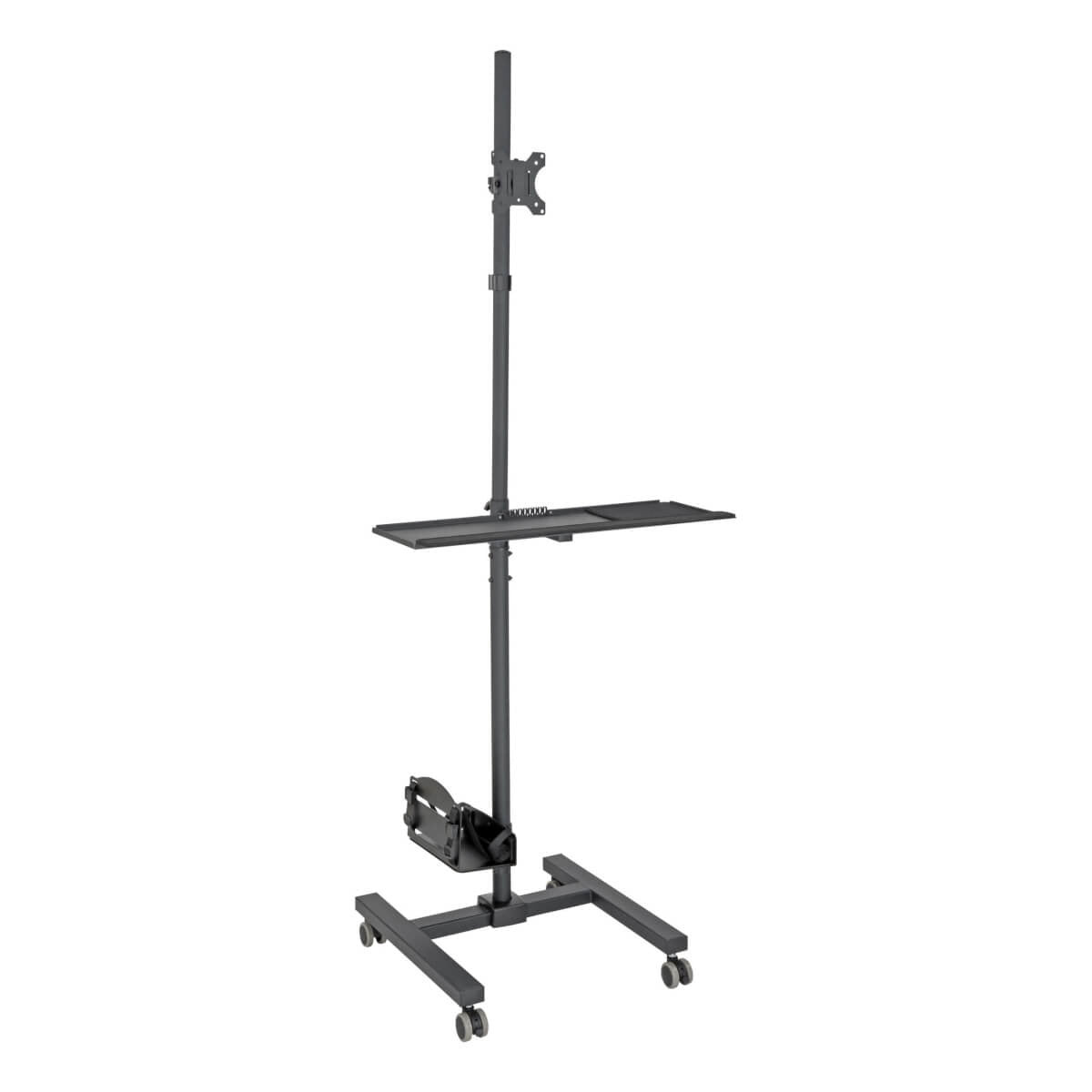 MOBILE WORKSTATION TV FLOOR STAND CART HEIGHT-ADJUSTABLE 17-32IN